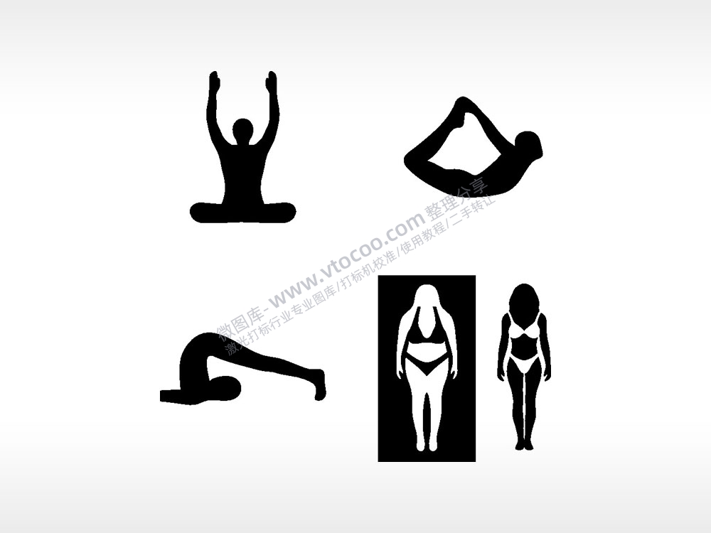 瑜伽韧性日常生活大全AI8.0格式激光打标文件通用矢量图