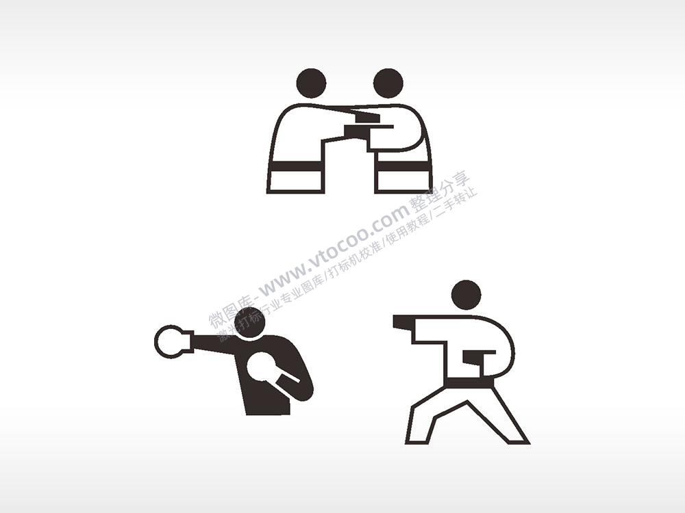 跆拳道拳击日常生活大全AI8.0格式激光打标文件通用矢量图