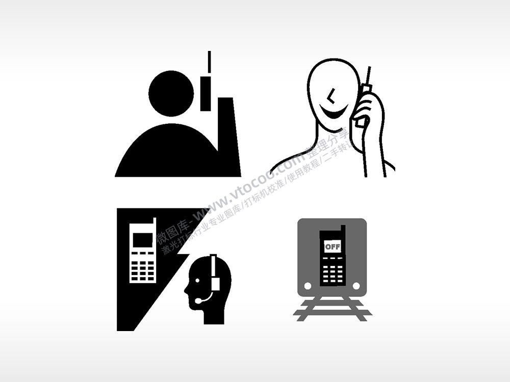 接电话员客服日常生活大全AI8.0格式激光打标文件通用矢量图