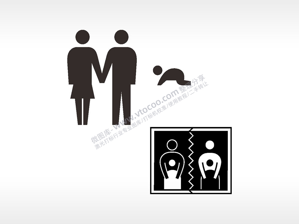 情侣婴儿相册破裂日常生活大全AI8.0格式激光打标文件通用矢量图