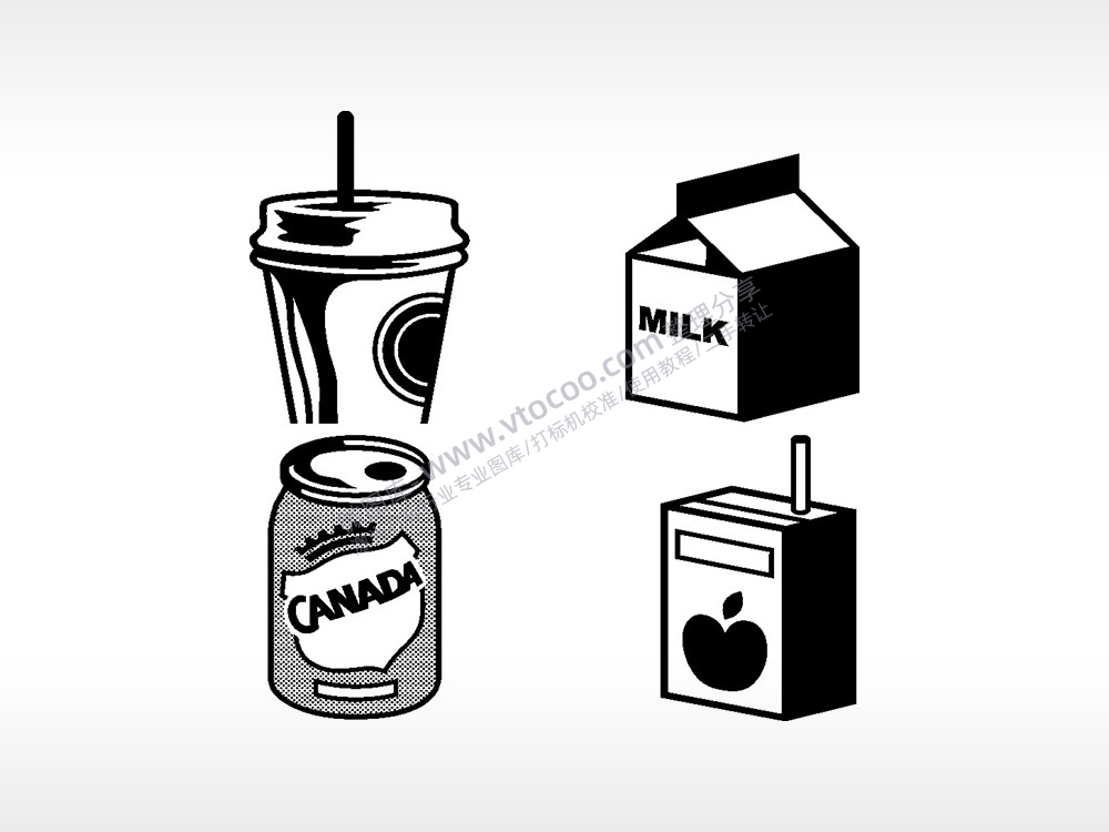 MILK牛奶饮料苹果汁日常生活大全AI8.0格式激光打标文件通用矢量图