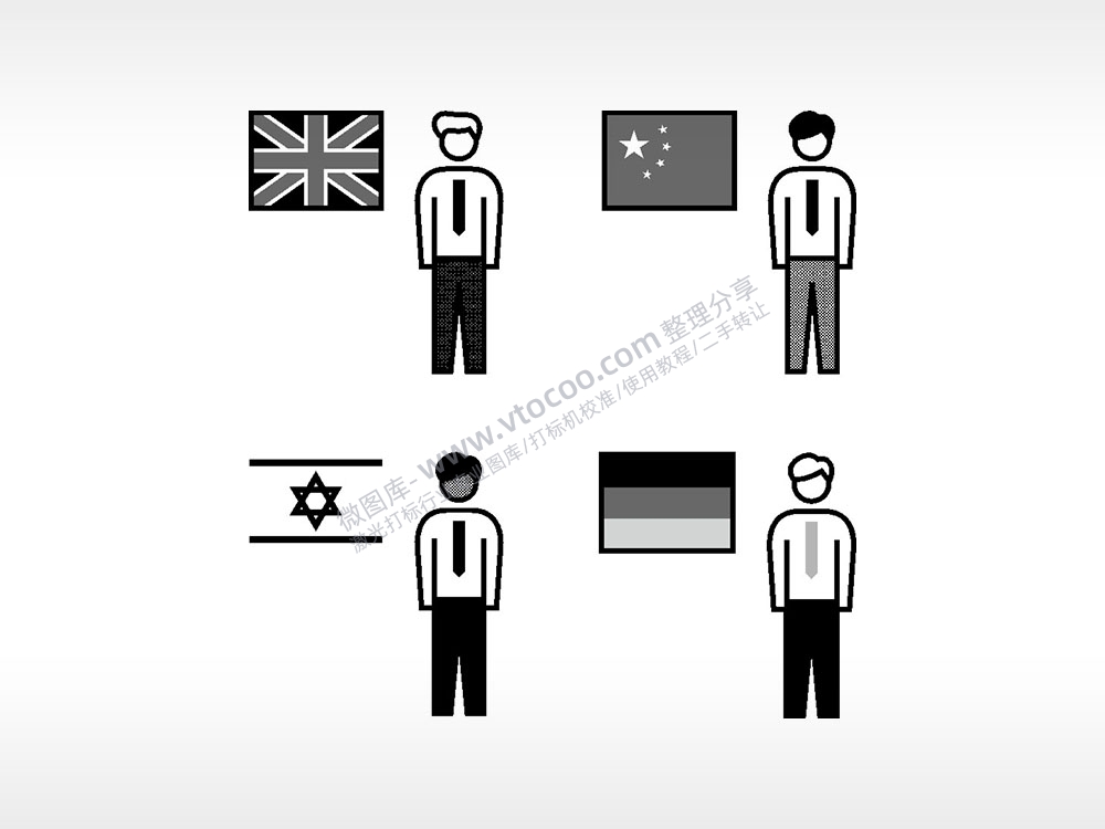 国家旗帜日常生活大全AI8.0格式激光打标文件通用矢量图