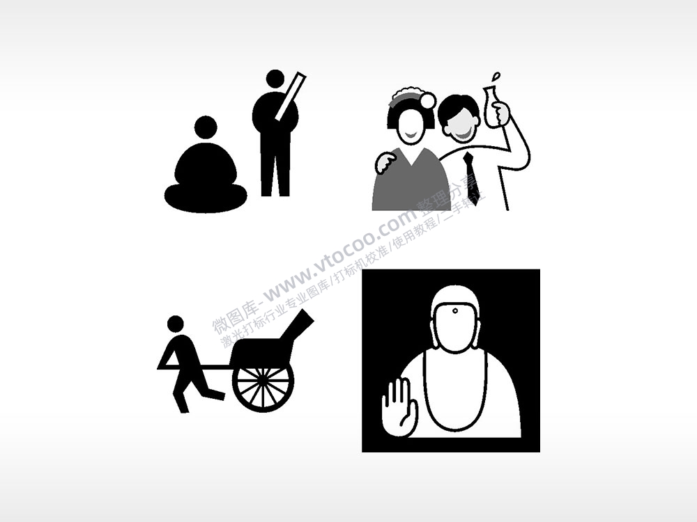 马夫黄包车佛日常生活大全AI8.0格式激光打标文件通用矢量图