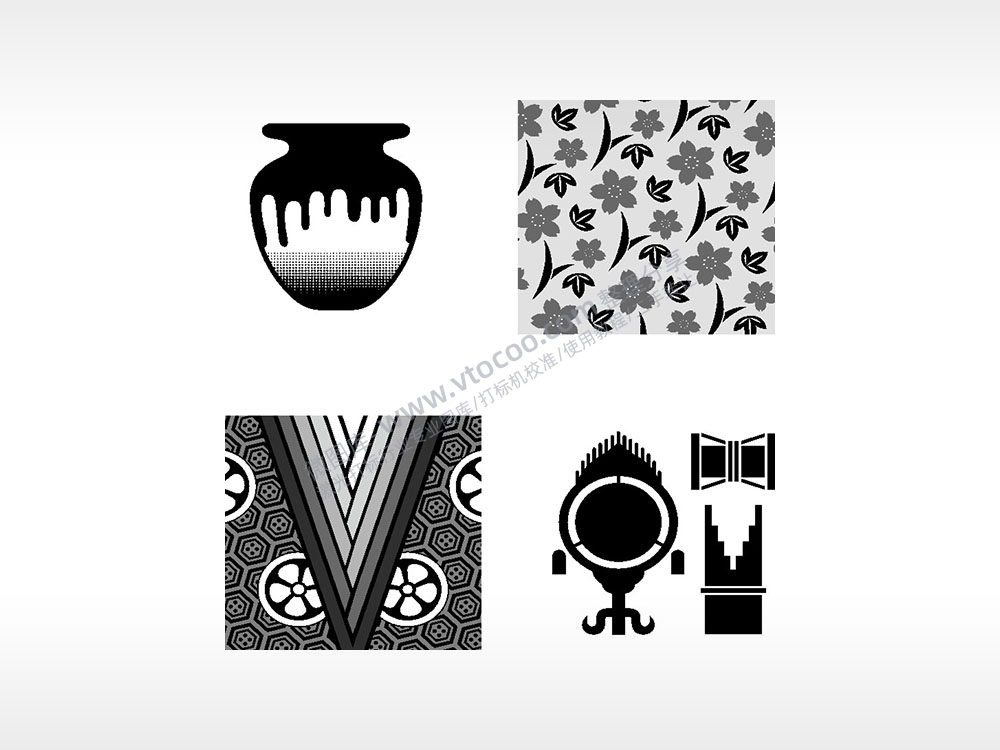 陶瓷花叶背景日常生活大全AI8.0格式激光打标文件通用矢量图