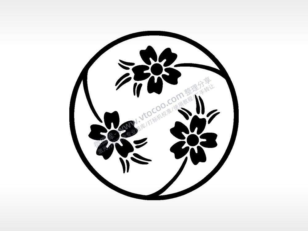 花朵枝叶游戏硬币园项链AI8.0格式激光打标文件通用矢量图