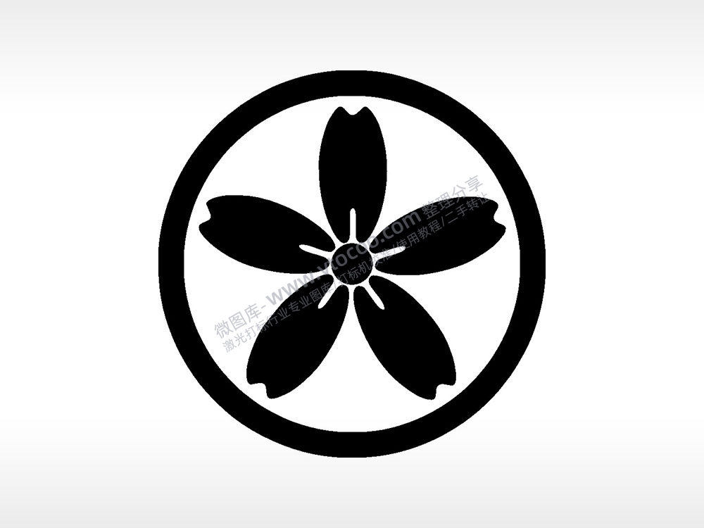 花瓣花朵游戏硬币园项链AI8.0格式激光打标文件通用矢量图