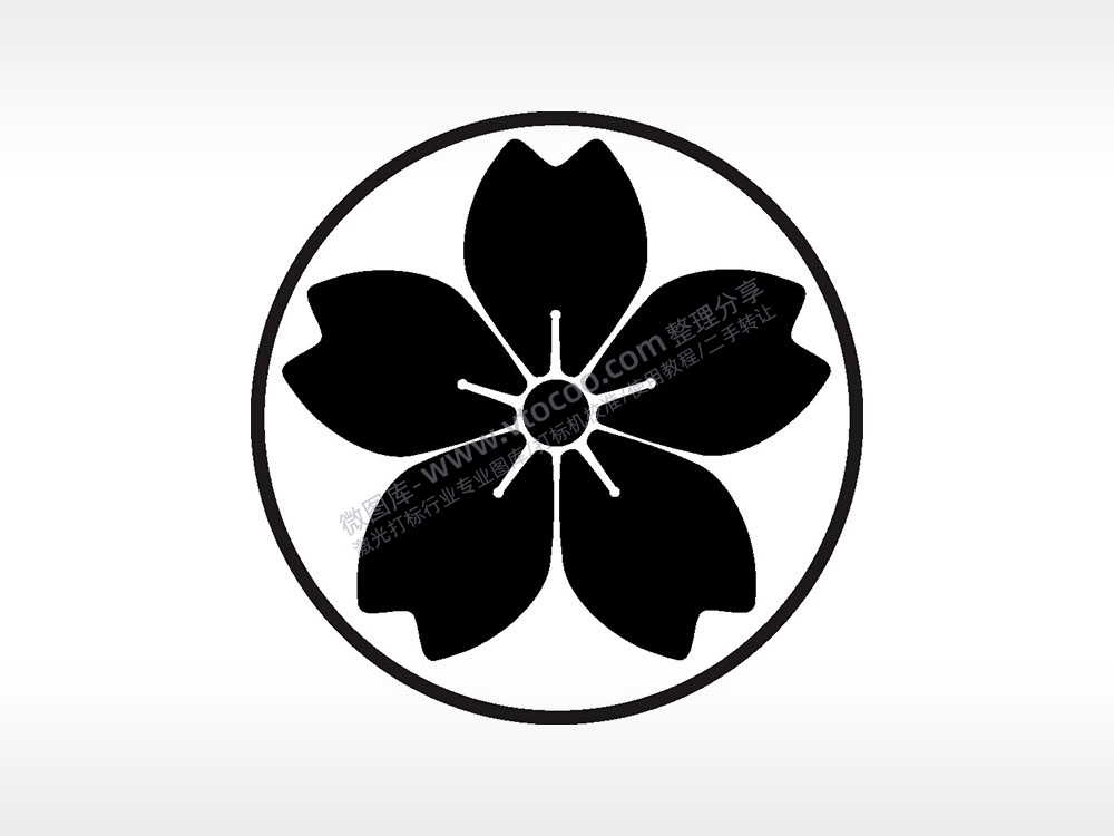 花蕾花瓣游戏硬币园项链AI8.0格式激光打标文件通用矢量图