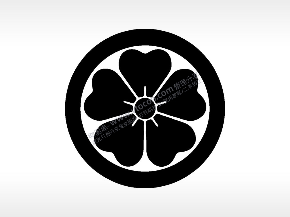 花瓣花朵花蕊游戏硬币园项链AI8.0格式激光打标文件通用矢量图