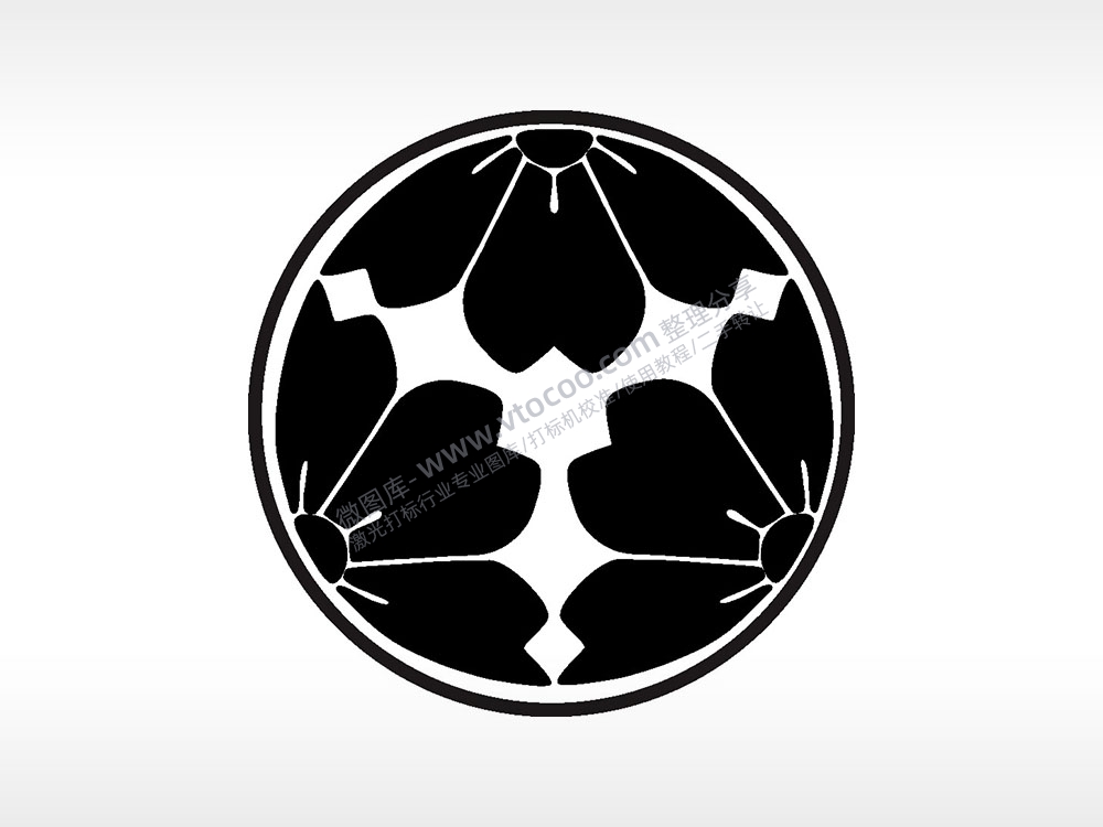 花朵花瓣游戏硬币园项链AI8.0格式激光打标文件通用矢量图