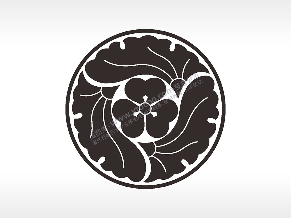 花朵花蕾游戏硬币园项链AI8.0格式激光打标文件通用矢量图