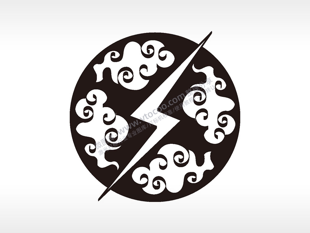 雷云雷电游戏硬币园项链AI8.0格式激光打标文件通用矢量图