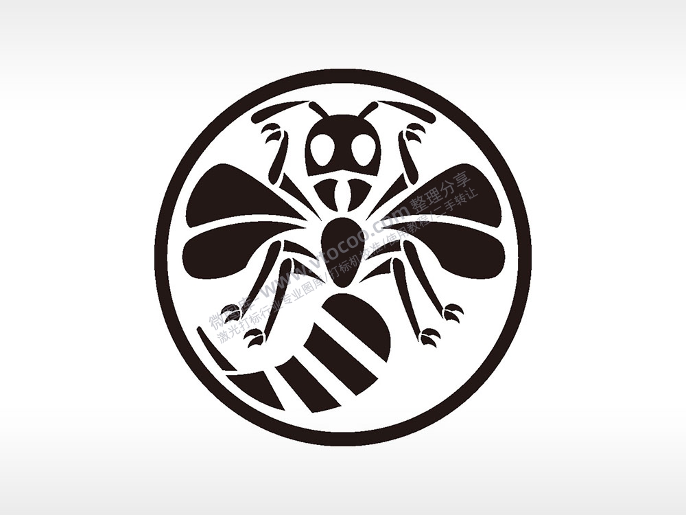 卡通蜜蜂logo游戏硬币园项链AI8.0格式激光打标文件通用矢量图