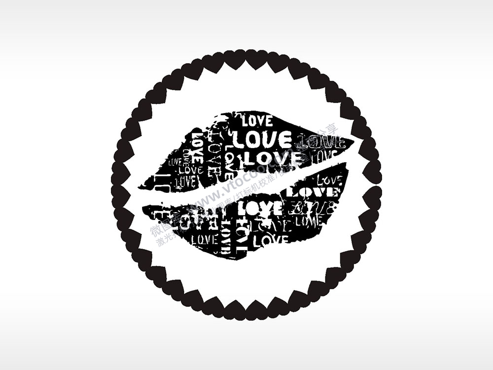 LOVE嘴唇亲吻爱心边框游戏硬币园项链