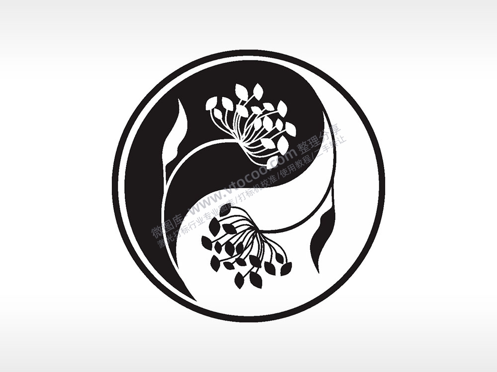 阴阳太极花蕾游戏硬币园项链AI8.0格式激光打标文件通用矢量图