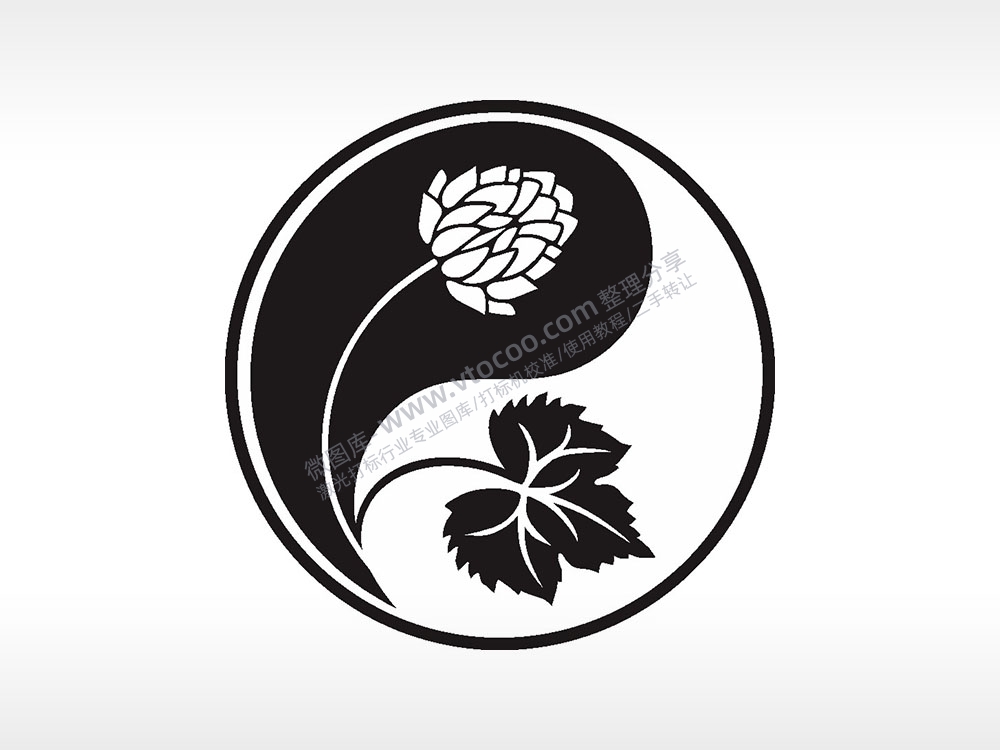 阴阳太极菊花桑叶游戏硬币园项链AI8.0格式激光打标文件通用矢量图