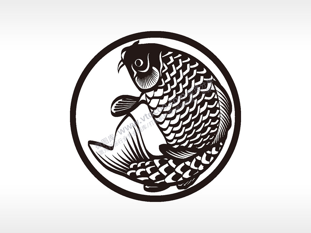 锦鲤游戏硬币园项链AI8.0格式激光打标文件通用矢量图