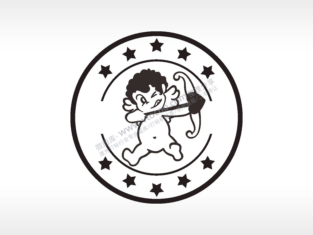 丘比特之箭星星游戏硬币园项链AI8.0格式激光打标文件通用矢量图