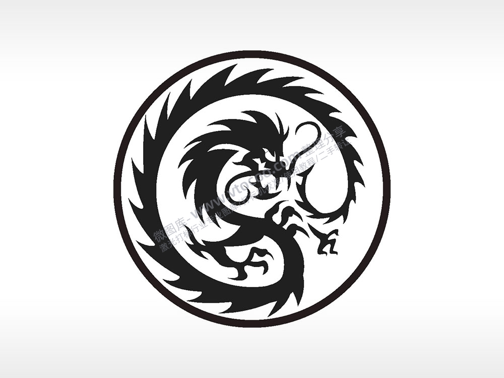 中国龙游戏硬币园项链AI8.0格式激光打标文件通用矢量图