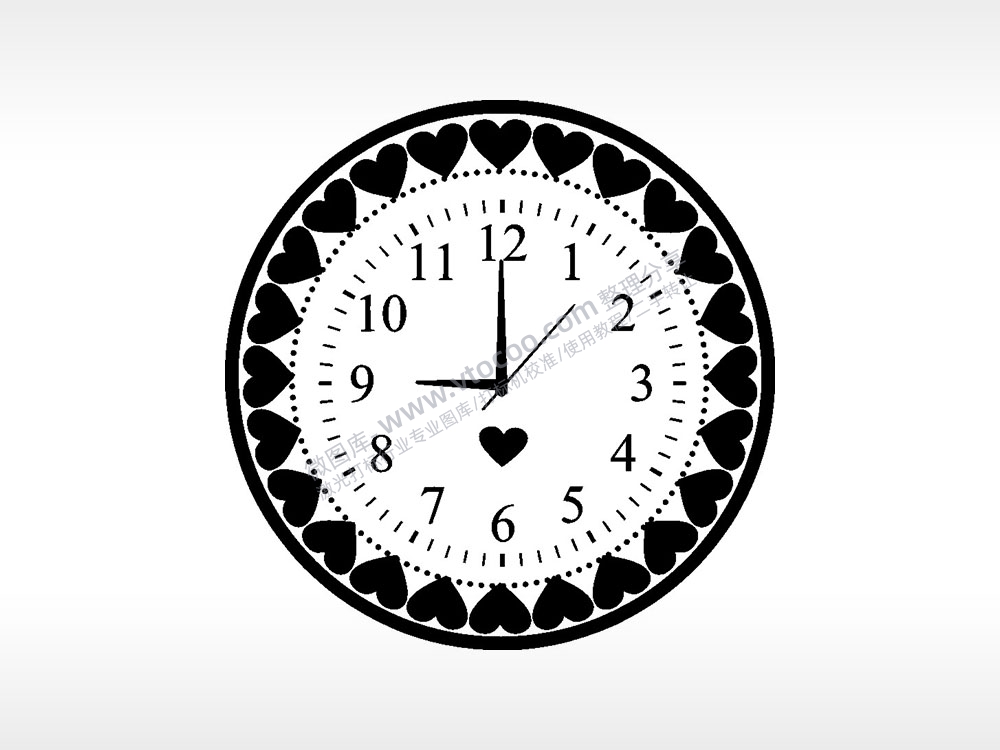 时钟表9点爱心边框游戏硬币园AI8.0格式激光打标文件通用矢量图
