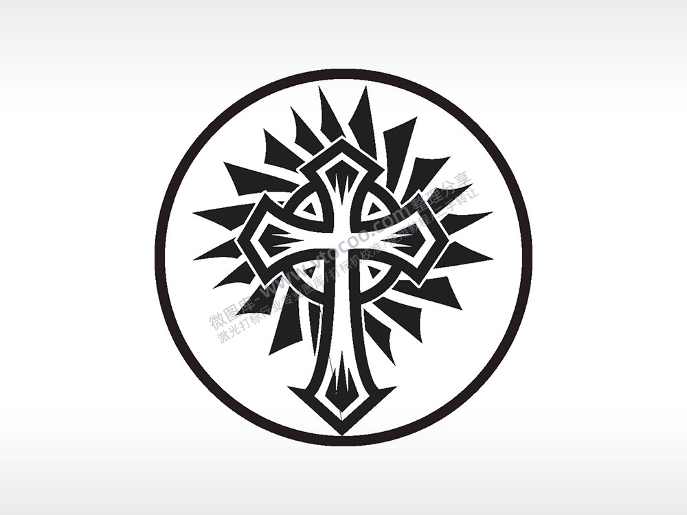 十字架游戏硬币园项链AI8.0格式激光打标文件通用矢量图