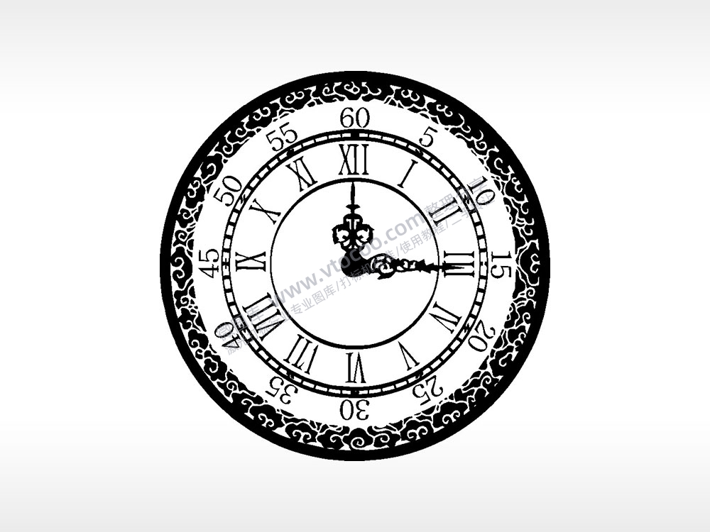时钟表3点游戏硬币园项链AI8.0格式激光打标文件通用矢量图