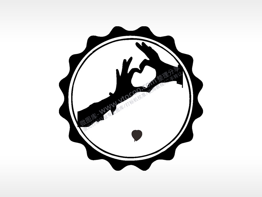 手势爱心爱情游戏硬币园项链AI8.0格式激光打标文件通用矢量图