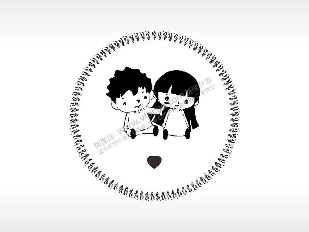 卡通人物情侣爱情爱心花瓣边框游戏硬币园项链