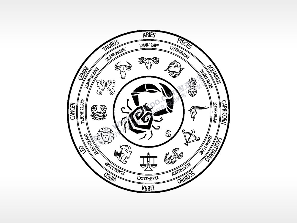 星座巨蟹座游戏硬币园项链AI8.0格式激光打标文件通用矢量图