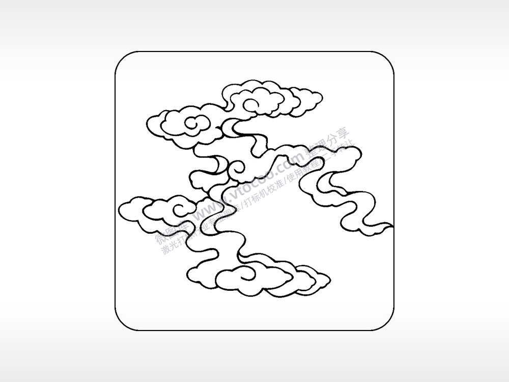 祥云吉祥如意好运好兆头AI8.0格式激光打标文件通用矢量图