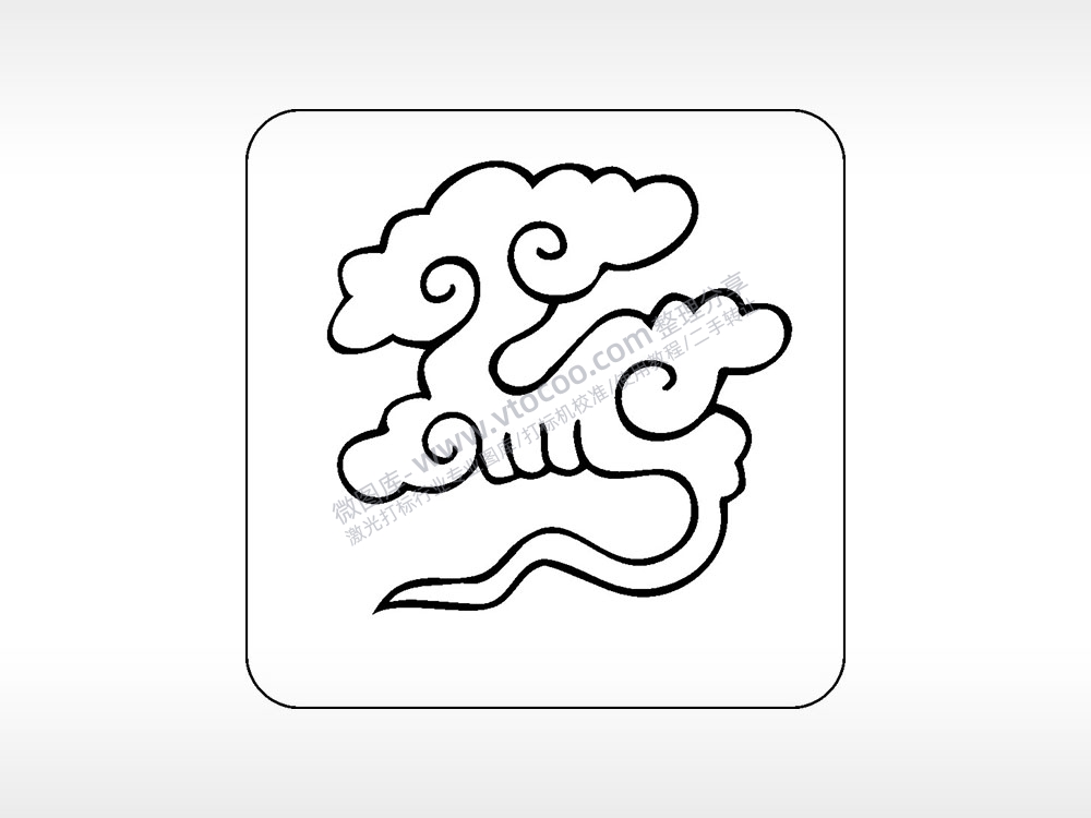 如意祥云好运吉祥喜庆幸福AI8.0格式激光打标文件通用矢量图