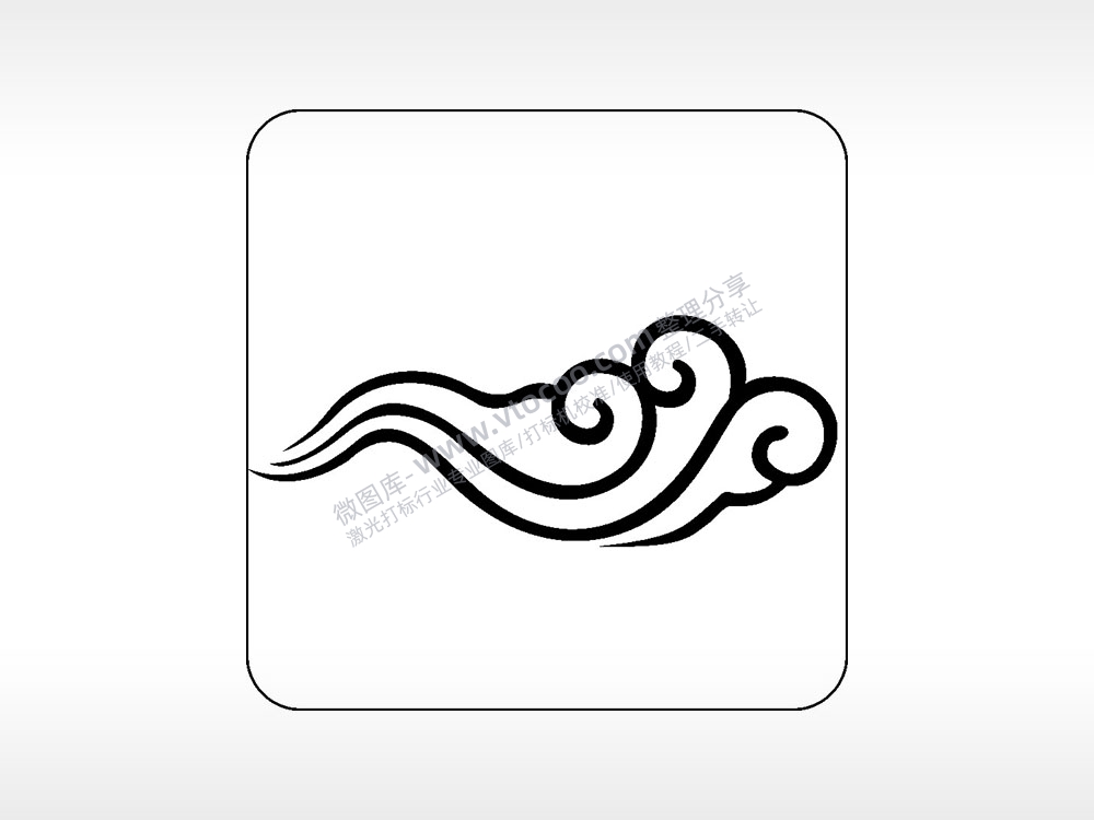 波浪祥云好运吉祥喜庆幸福AI8.0格式激光打标文件通用矢量图