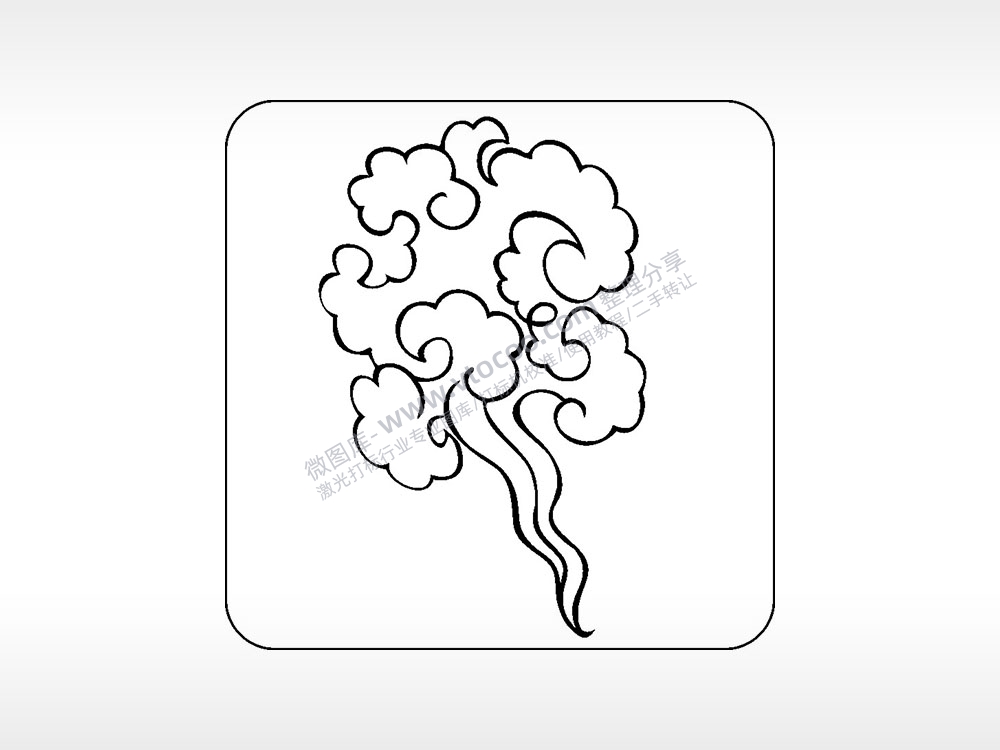 如意祥云好运吉祥喜庆幸福AI8.0格式激光打标文件通用矢量图