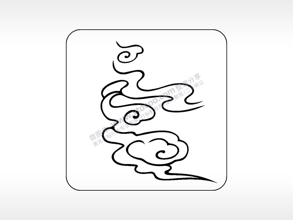 飞天祥云好运吉祥喜庆幸福AI8.0格式激光打标文件通用矢量图