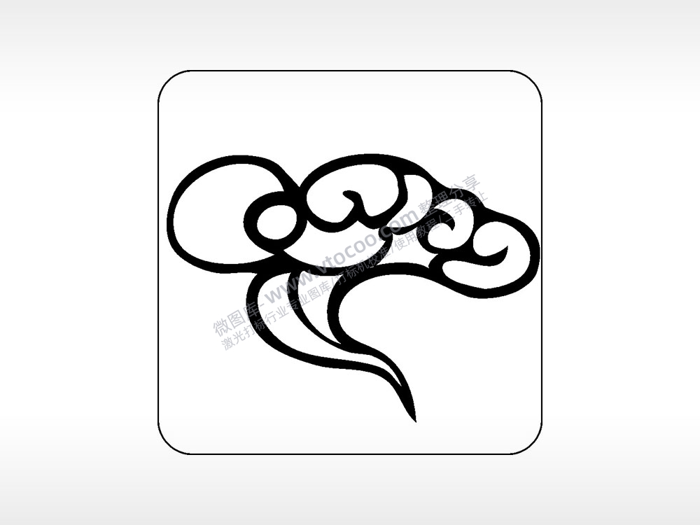 如意祥云好运吉祥喜庆幸福AI8.0格式激光打标文件通用矢量图