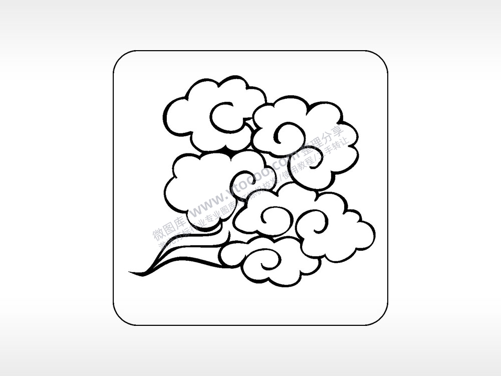 飞云祥云好运吉祥喜庆幸福AI8.0格式激光打标文件通用矢量图