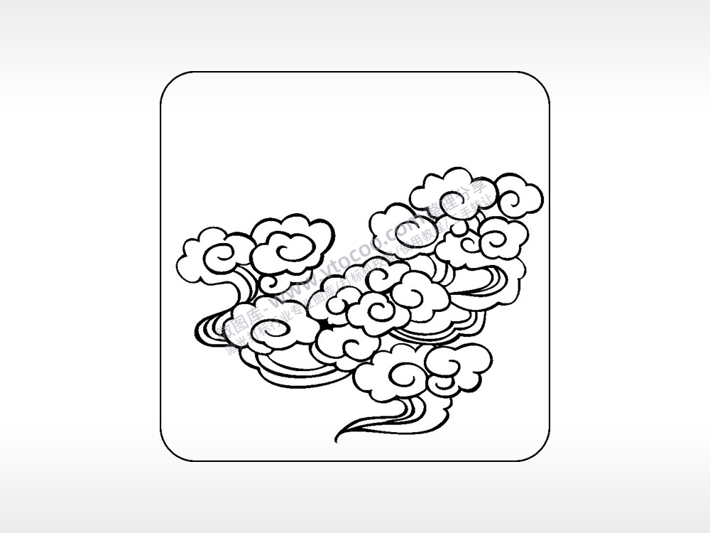 如意祥云好运吉祥喜庆幸福AI8.0格式激光打标文件通用矢量图