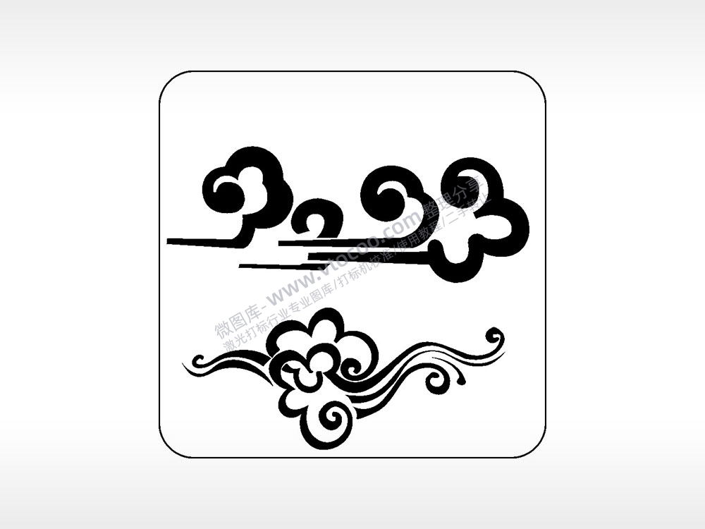 飞天祥云如意祥云好运吉祥喜庆幸福AI8.0格式激光打标文件通用矢量图