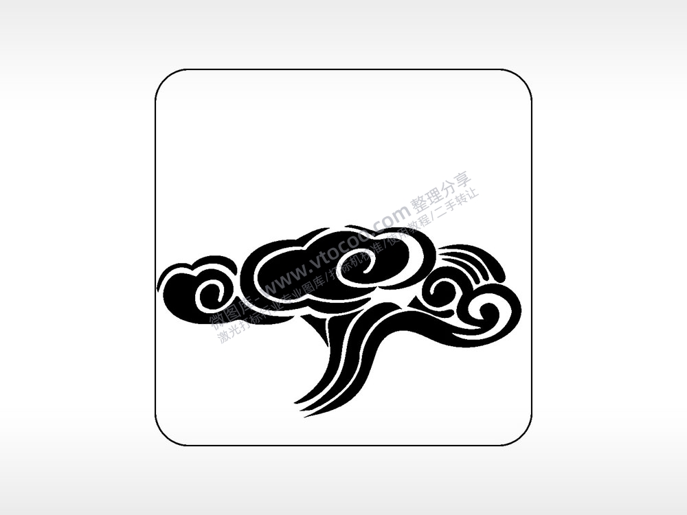 吉祥如意祥云好运吉祥喜庆幸福AI8.0格式激光打标文件通用矢量图