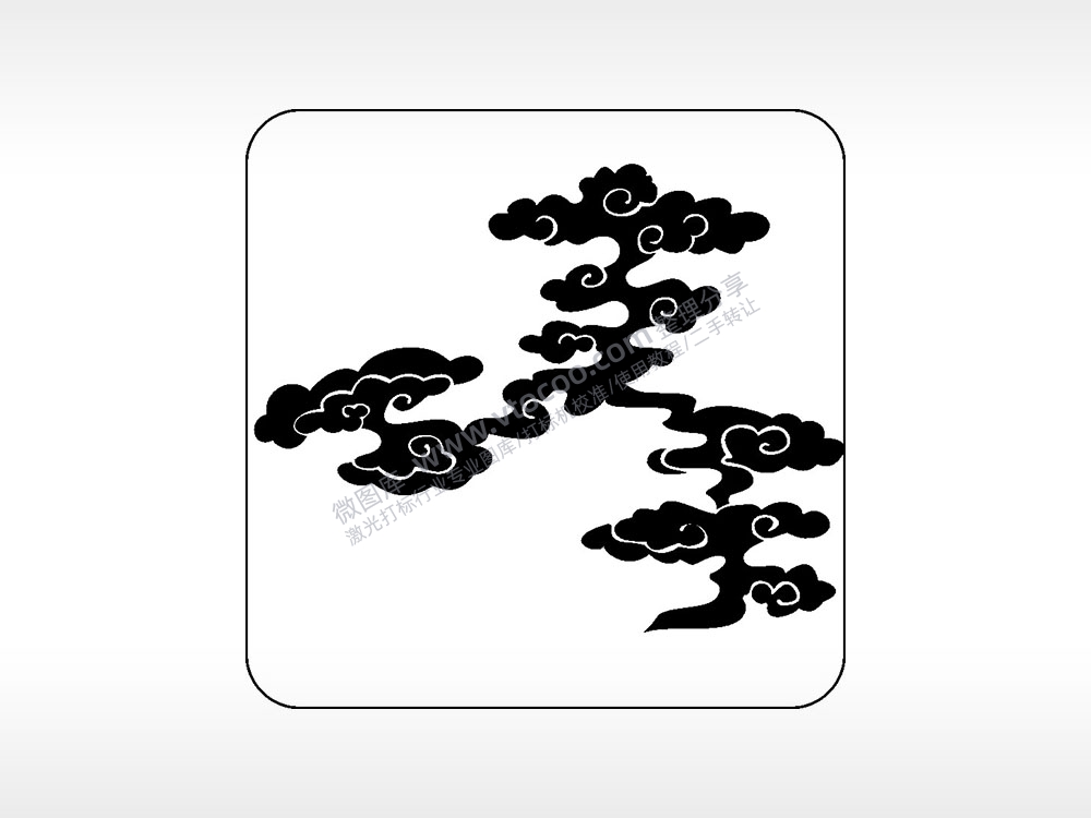 浮云祥云好运吉祥喜庆幸福AI8.0格式激光打标文件通用矢量图