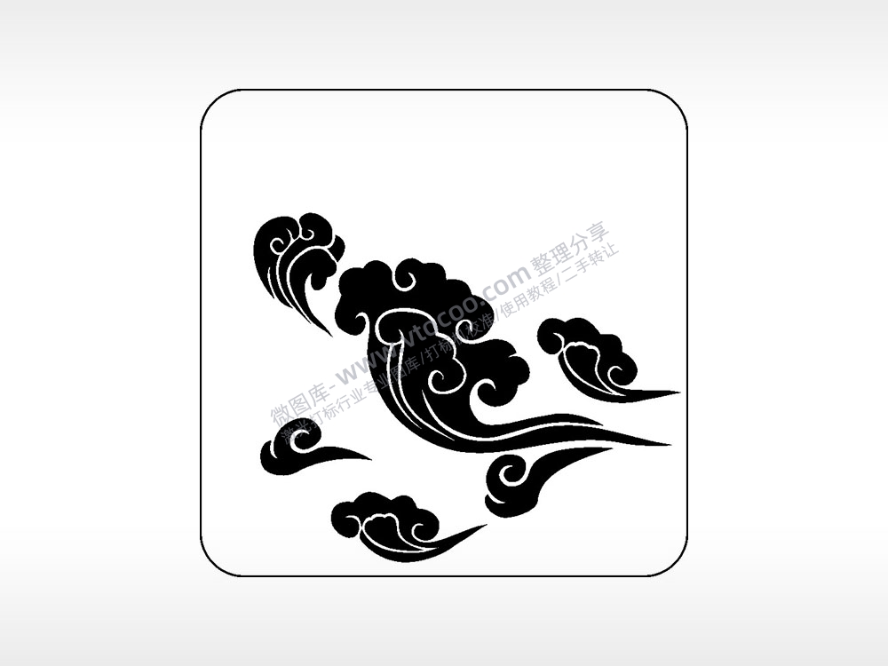 飞云祥云好运吉祥喜庆幸福AI8.0格式激光打标文件通用矢量图