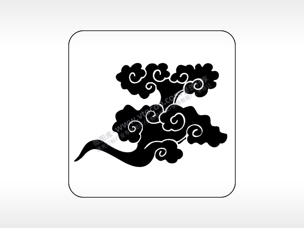 如意祥云好运吉祥喜庆幸福AI8.0格式激光打标文件通用矢量图