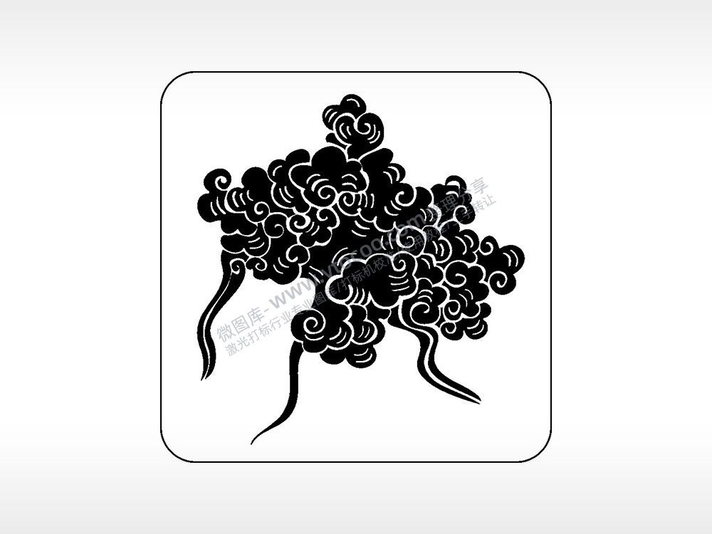 多彩浮云祥云好运吉祥喜庆幸福AI8.0格式激光打标文件通用矢量图