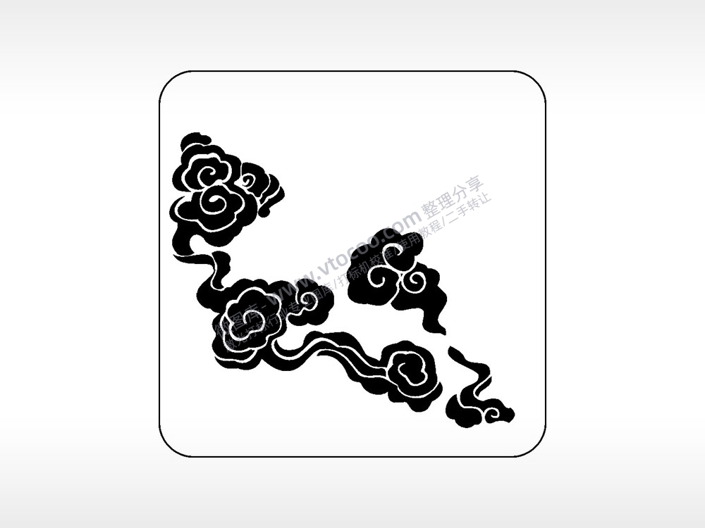 如意浮云好运吉祥喜庆幸福AI8.0格式激光打标文件通用矢量图