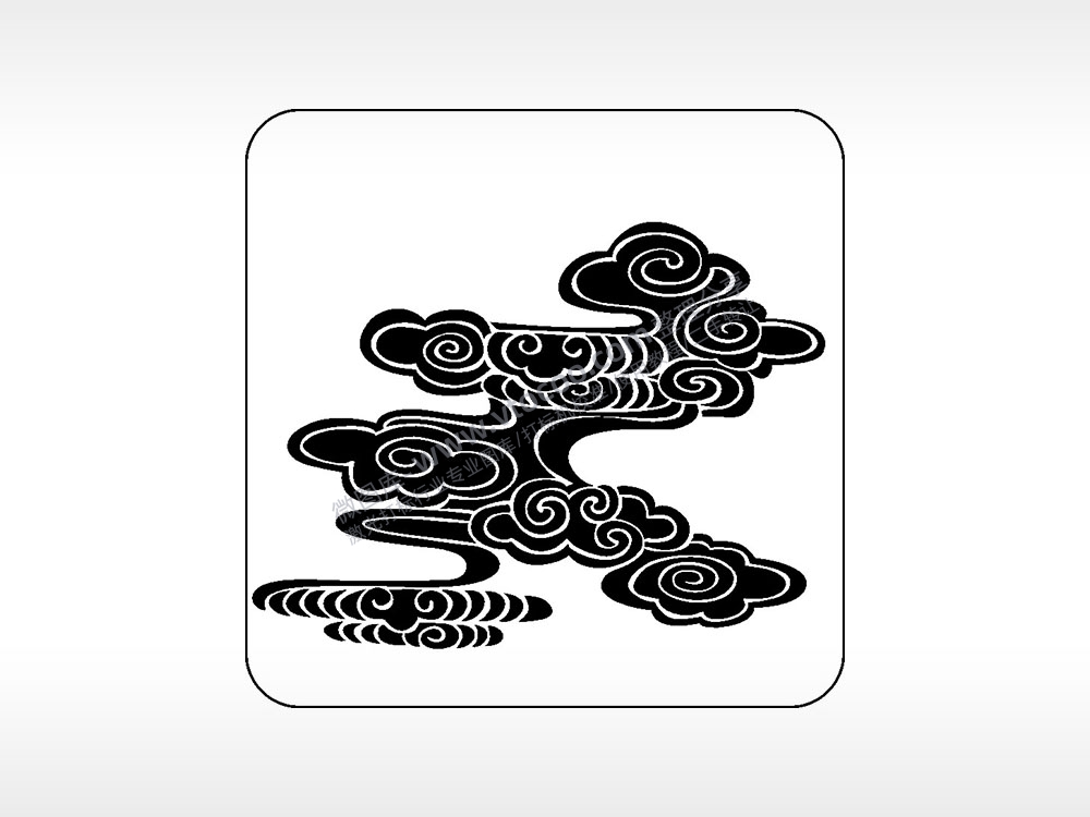 浮云祥云好运吉祥喜庆幸福AI8.0格式激光打标文件通用矢量图