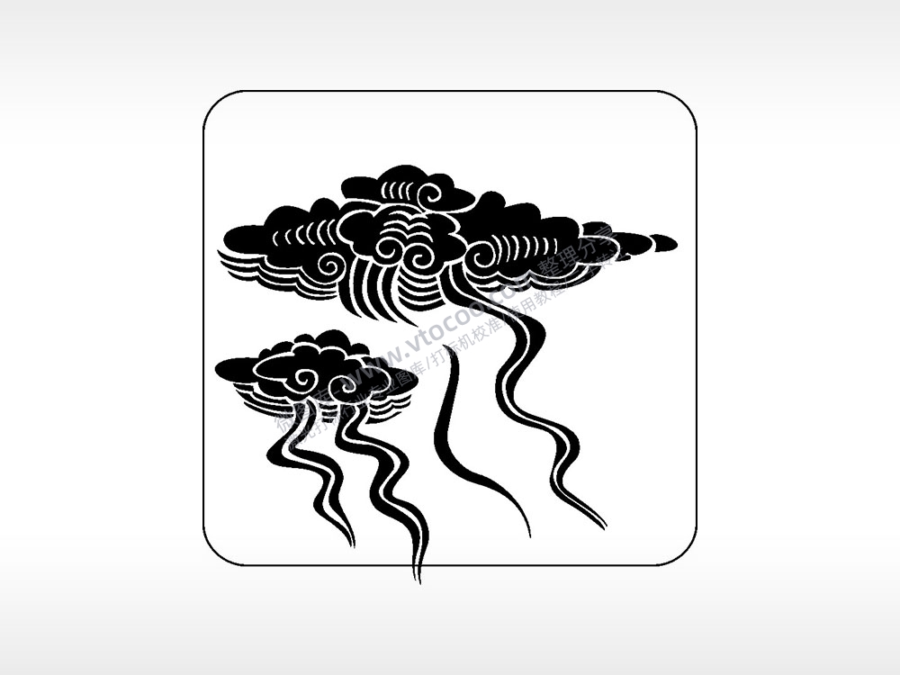 多彩如意祥云好运吉祥喜庆幸福AI8.0格式激光打标文件通用矢量图