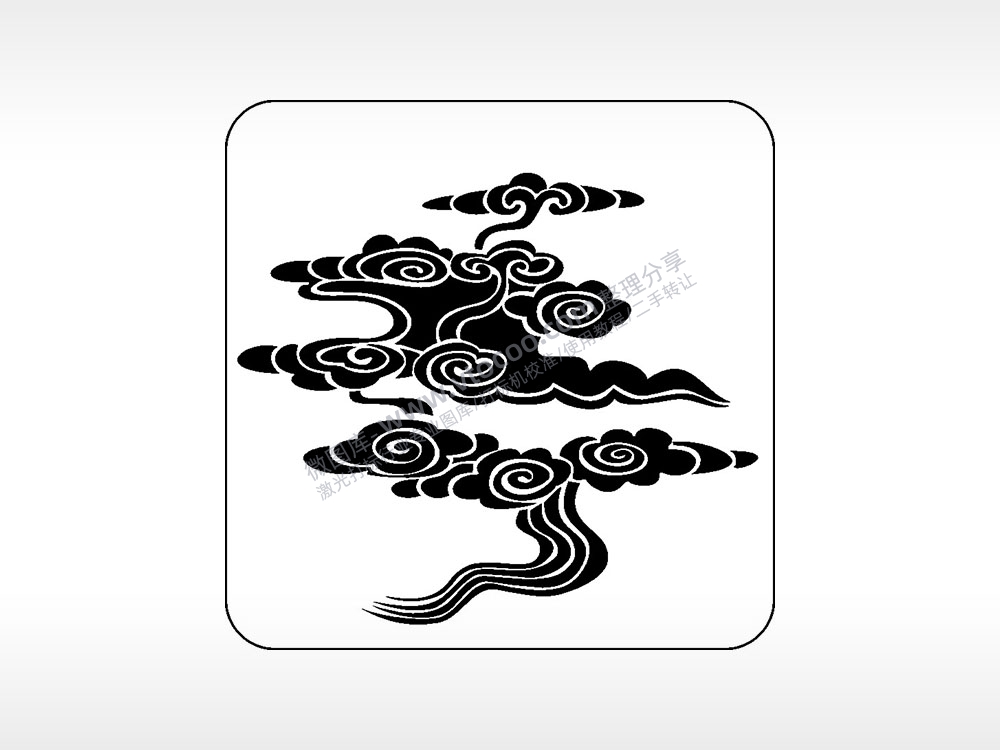 飞云如意祥云好运吉祥喜庆幸福AI8.0格式激光打标文件通用矢量图