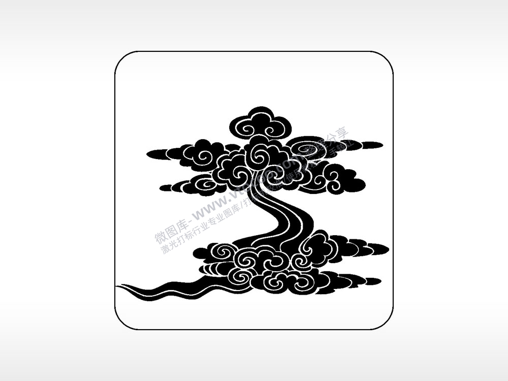 吉祥如意祥云好运吉祥喜庆幸福AI8.0格式激光打标文件通用矢量图