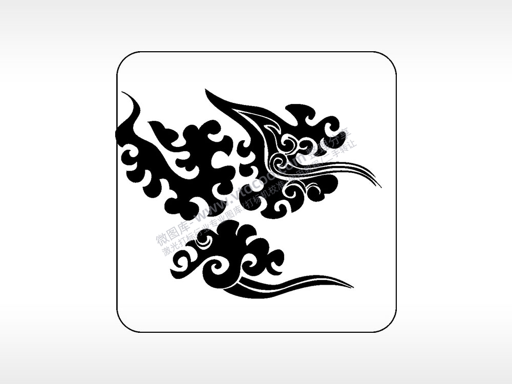 浮云祥云好运吉祥喜庆幸福AI8.0格式激光打标文件通用矢量图