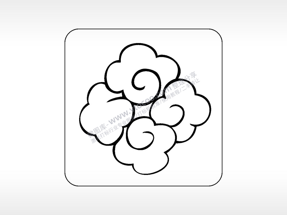 如意祥云好运吉祥喜庆幸福AI8.0格式激光打标文件通用矢量图