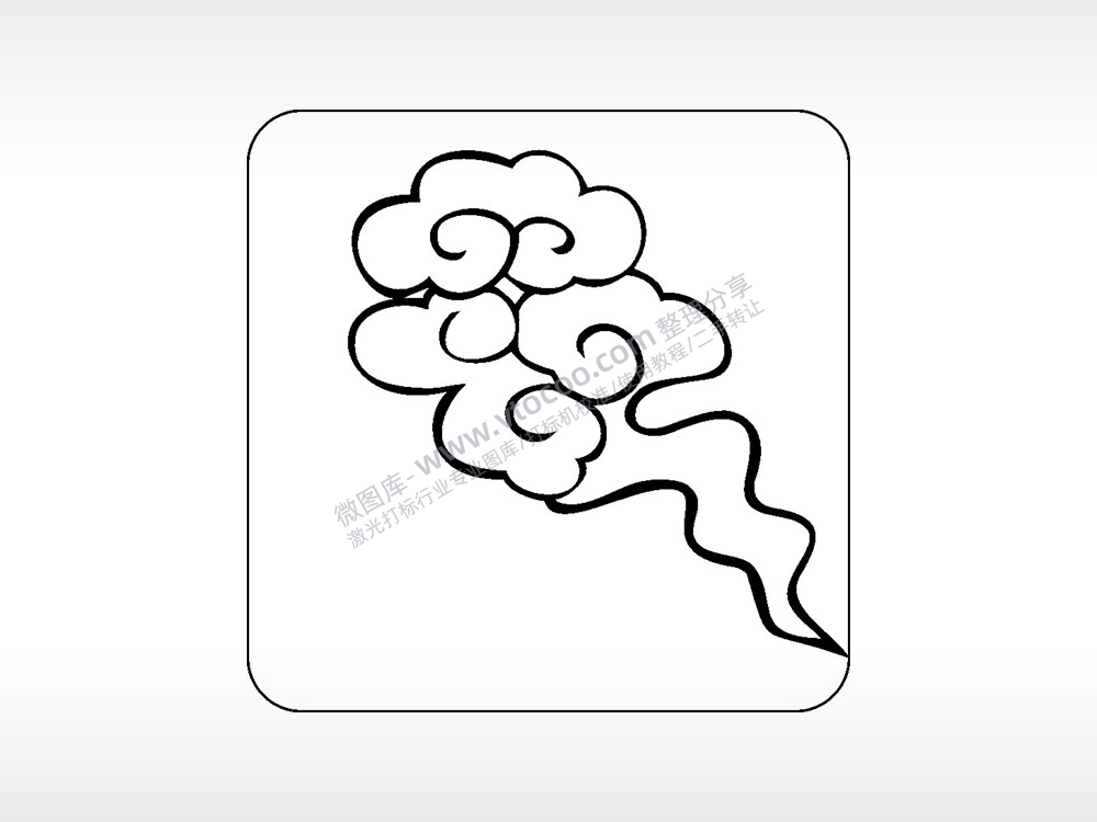 如意祥云好运吉祥喜庆幸福AI8.0格式激光打标文件通用矢量图